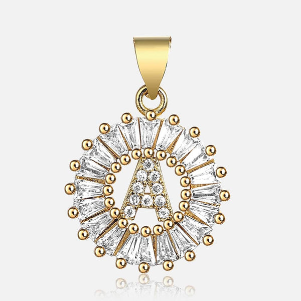 Gold Color Cubic Zirconia Paved Rhinestone Pendant Necklace for Womens Girls Charm Letter Pendants Name Wholesale Jewelry | Vimost Shop.