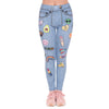 Fashion leggins mujer Light Blue Jeans With Patches Printing | Vimost Shop.