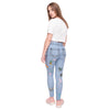 Fashion leggins mujer Light Blue Jeans With Patches Printing | Vimost Shop.