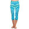 New Women Stretch Capri Pants Blue Tie-dye Print High Waist Mid-Calf Casual Fitness Leggings Plus Size | Vimost Shop.