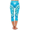 New Women Stretch Capri Pants Blue Tie-dye Print High Waist Mid-Calf Casual Fitness Leggings Plus Size | Vimost Shop.