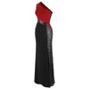 Women's Splicing Gradient Sequin Evening Dress Slit Formal Party Gown Pleated Black Red | Vimost Shop.