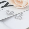 Infinity Love 925 Sterling Silver Cubic Zirconia Stud Earrings Trendy Party Accessories Earrings for Women | Vimost Shop.