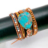 Unique Mixed Natural Stones Gilded Stone Charm 5 Strands Wrap Bracelets Handmade Boho Bracelet Women Leather Bracelet | Vimost Shop.