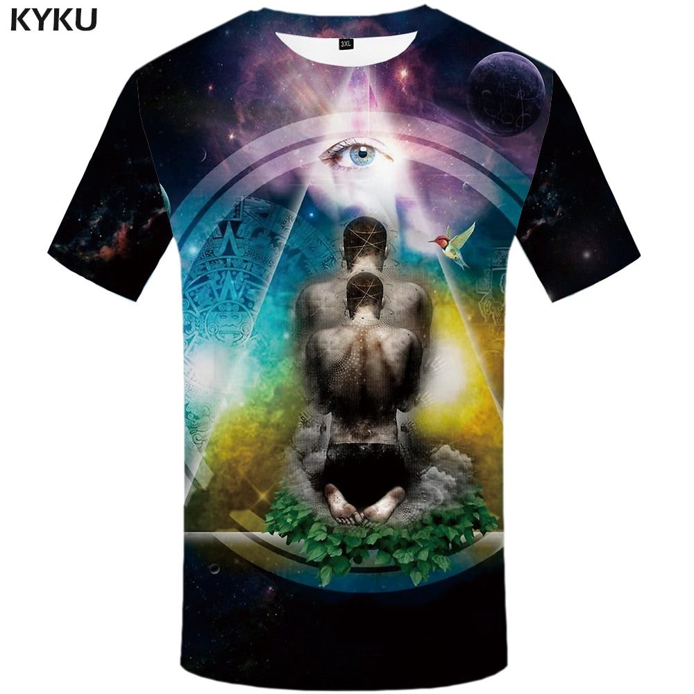 3d Tshirt Buddha T shirt Men Meditation Tshirt Printed Galaxy Space Anime Clothes Psychedelic Tshirts Casual Art T-shirts 3d | Vimost Shop.