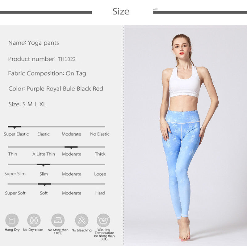 Sport Leggings Gym Elastic Romantic Printed Long Tights | Vimost Shop.