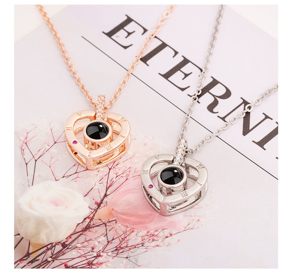 Heart Shape Letter Necklace Women Wedding Jewelry 100 languages I love you Projection Pendants Couple Necklaces Collier Femme | Vimost Shop.