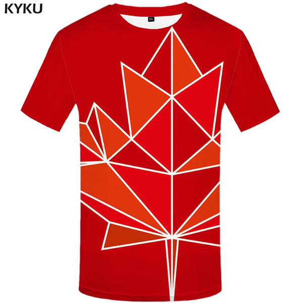 Maple Leaf T shirt Men Fireworks Tshirts Casual Canada Anime Clothes Black T-shirts 3d Psychedelic Shirt Print | Vimost Shop.