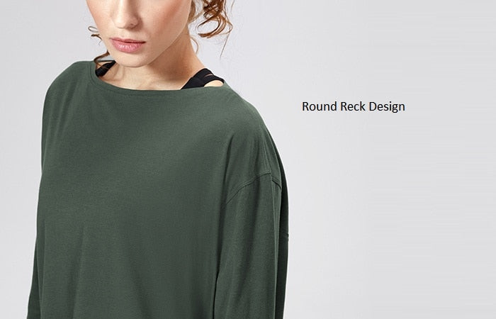 Long Sleeve Workout Shirts for Women Loose Fit-Pima Cotton Yoga Shirts, Casual Fall Tops Shirts