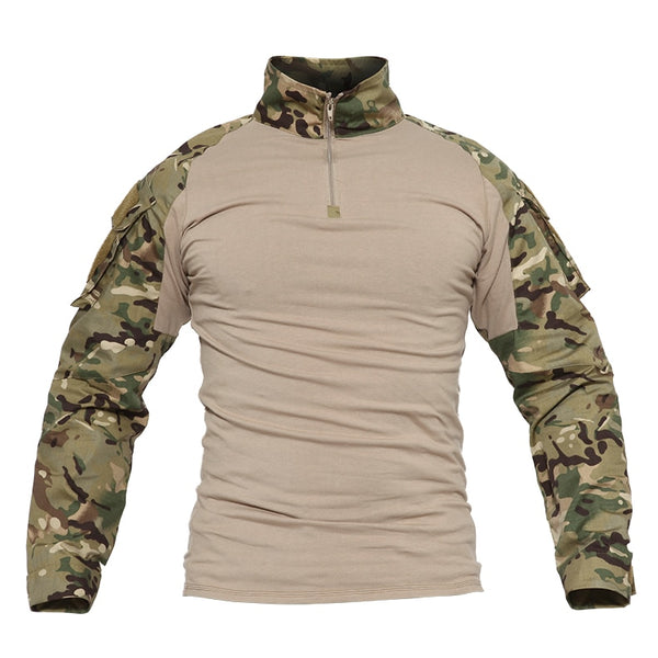 Men Summer Camouflage T-shirts Army Combat Tactical T Shirt Military Men's Long Sleeve T-Shirt Hunt Paintball Clothing | Vimost Shop.