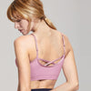 Women's Removable Pads Cross Strappy Back Seamless Yoga Bra Top