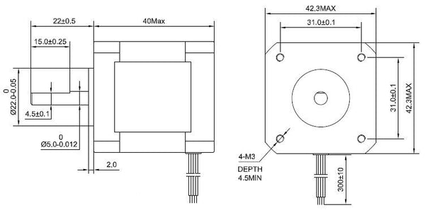 0.9 Degree Nema 17 Stepper Motor 36Ncm (51oz.in) 0.9A 4-lead 40mm Length for DIY 3D Printer CNC Robot | Vimost Shop.