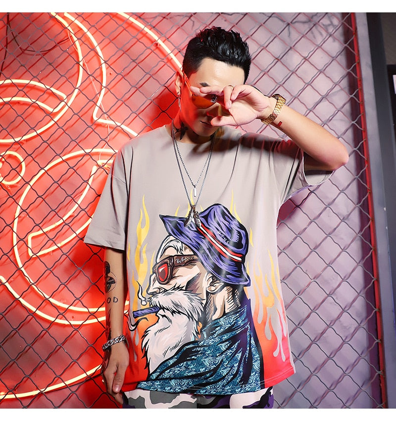 Men Japanese Printed Men's Tee Shirts O-neck T Shirt | Vimost Shop.