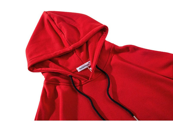 Men Fake 2 Pieces Ribbons High Street Pullover Sweatshirt Fashion Hip Hop Streetwear Hoodie | Vimost Shop.