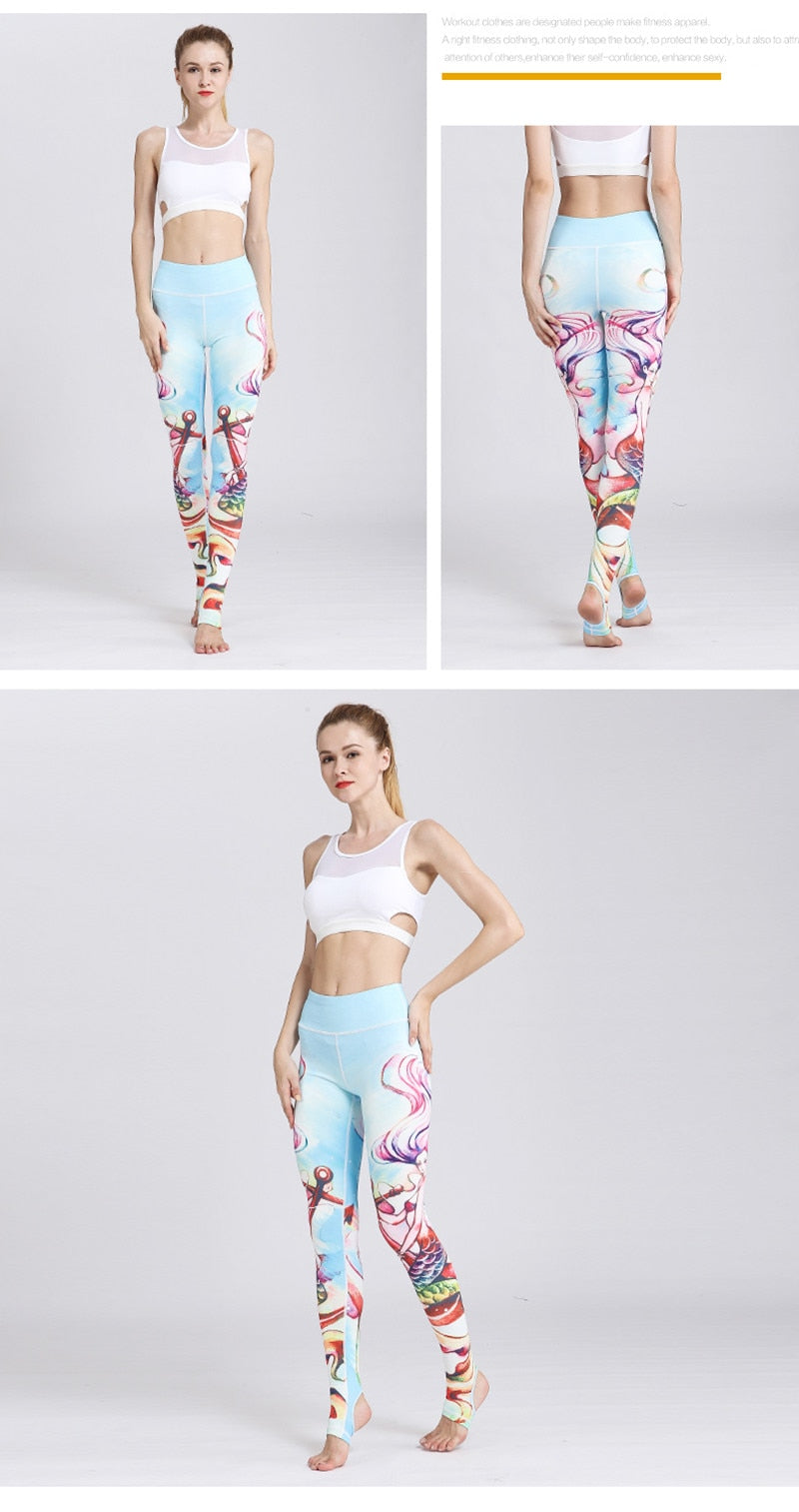 Women Leggings Gym Elastic Prints Long Tights | Vimost Shop.