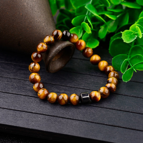 Pulsera hombre Cylinder Hematite Bracelets For Men Classic Nature Stone Beads Bracelets&Bangles Homme Yoga Jewelry | Vimost Shop.