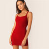 Sexy Red Crisscross Backless Rib-knit Bodycon Summer Dress Women Spaghetti Strap Sleeveless High Street Slip Mini Dresses | Vimost Shop.