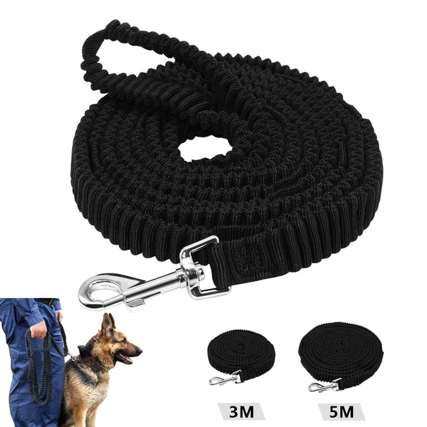 Nylon Dog Tracking Lead Elastic Pet Long Leash Non-slip Strap Bungee Leashes With Handle For Large Dogs Training Walking 3m 5m