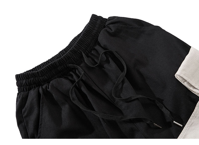 Men Cargo Patchwork Track Pants Fashion High Steet Joggers Sweatpants Streetwear | Vimost Shop.