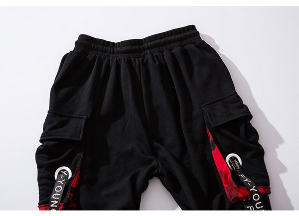 Men Block Hit Color Pocket Track Pants Male Fashion Trousers Elastic Waist Hip Hop Joggers Sweatpants Streetwear | Vimost Shop.