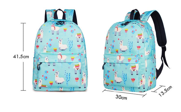 Animal  3D Print Cute Alpaca Flower School Backpack | Vimost Shop.