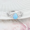 Elegant 925 Sterling Silver Braided Ring with Oval White Pink Blue Opal Stone Wedding Engagement Rings for Women | Vimost Shop.