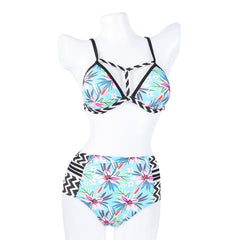 Sexy women swimsuit two-pieces bikini suit Floral Print Push up High Stretch Split Bikini Set High waist Swimwear S-2XL | Vimost Shop.