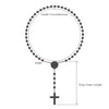 Long rosary necklace for men women stainless steel bead chain cross pendant women's men's gift jewelry | Vimost Shop.