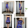 Navy Silky Floral Jacquard Spaghetti Strap Slim Fit Cami Dress Women Summer Sexy Night Out Bodycon Party Dresses | Vimost Shop.