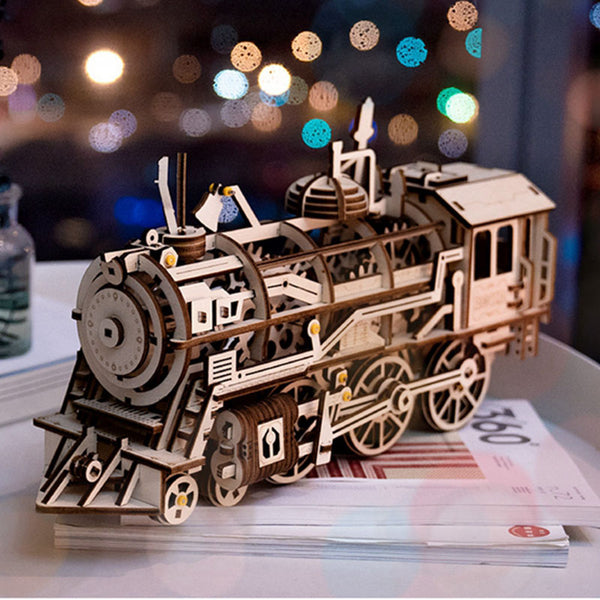 ROKR DIY 3D Wooden Puzzle Mechanical Gear Drive Model Building Kit Toys Gift for Children Adult Teens | Vimost Shop.