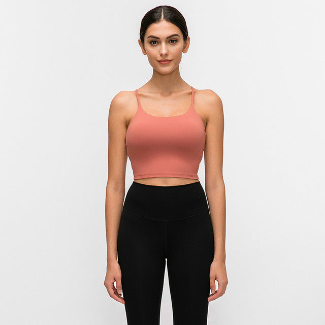 New Quick Dry Women Solid Vest-Type Yoga  with Removable Pads | Vimost Shop.