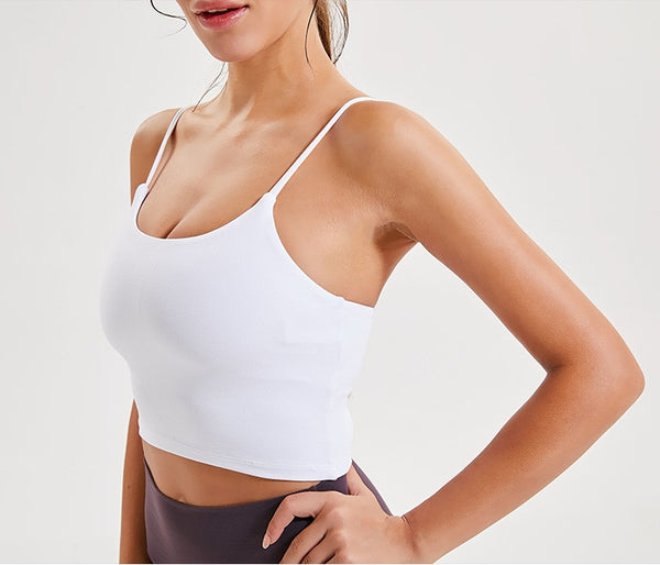 New Quick Dry Women Solid Vest-Type Yoga  with Removable Pads | Vimost Shop.