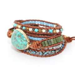 Unique Punk Bracelets Women Wrap Bracelets Natural Stones 5 Layers Leather Cuff Bracelet Femme Bracelets Gifts | Vimost Shop.