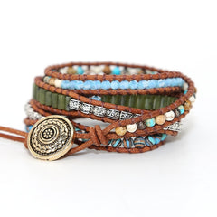 Unique Punk Bracelets Women Wrap Bracelets Natural Stones 5 Layers Leather Cuff Bracelet Femme Bracelets Gifts | Vimost Shop.