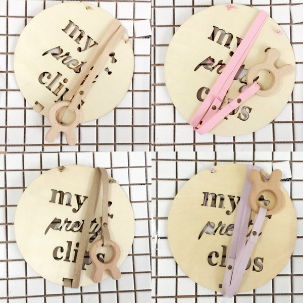 Simple 1PC Nordic Style Wood Baby Hair Clips Hair Accessories Photo Photos Storage Pendant 