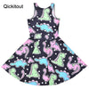 Girl's dress sexy Hot Women Dress Digital Print Cute animal cartoon dinosaur Summer Sleeveless Beach DRESS vestidos | Vimost Shop.