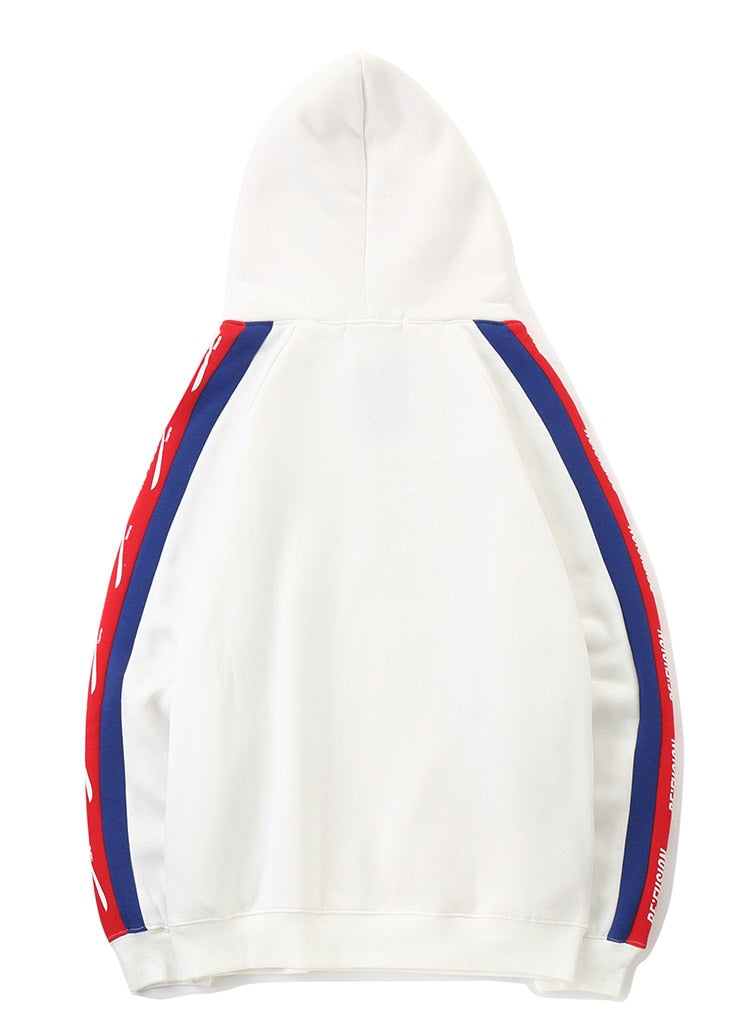 Men Side Letter Fleece Hooded Pullover Street Fashion Hip Hop | Vimost Shop.