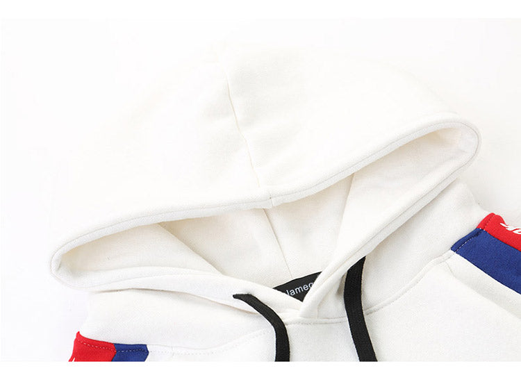 Men Side Letter Fleece Hooded Pullover Street Fashion Hip Hop | Vimost Shop.