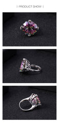 Natural Rainbow Mystic Quartz Cocktail Ring 925 Sterling Silver Irregular Gemstone Rings Fine Jewelry for Women | Vimost Shop.