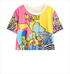 Women  Cartoon Printed  Girl Donuts O-neck T Shirts | Vimost Shop.