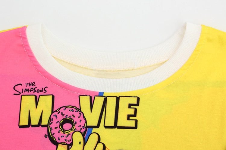 Women  Cartoon Printed  Girl Donuts O-neck T Shirts | Vimost Shop.