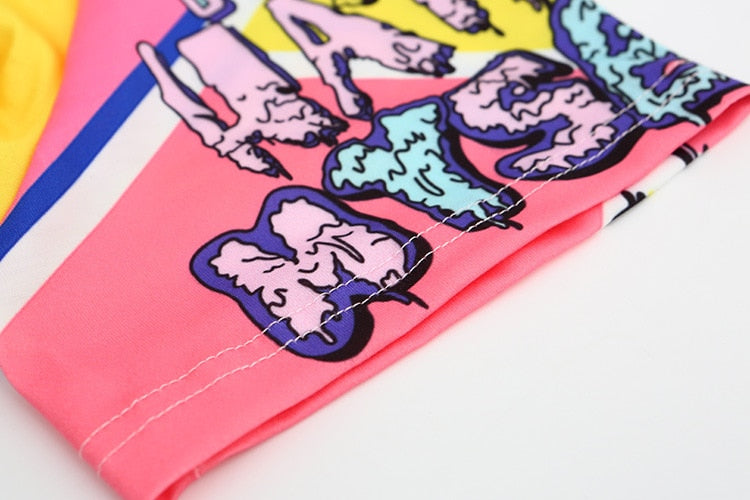 Women  Cartoon Printed  Girl Donuts O-neck T Shirts | Vimost Shop.