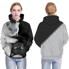 Men Hooded Sweatshirts two cat 3D Print hoody Casual Pullovers Streetwear Tops Autumn Regular Hipster hip hop | Vimost Shop.