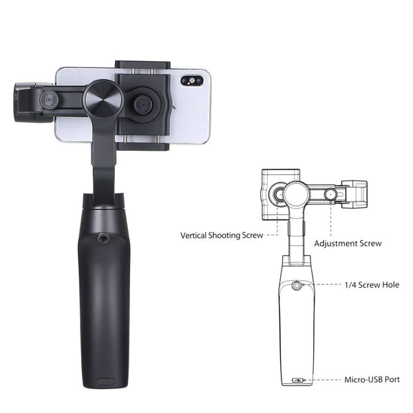MINI MI 3-Axis Handheld Smartphone Gimbal Stabilizer for iPhone X 8Plus 8 7 6S Samsung S9 S8 S7 VS Zhiyun Smooth 4 Vimble 2 | Vimost Shop.