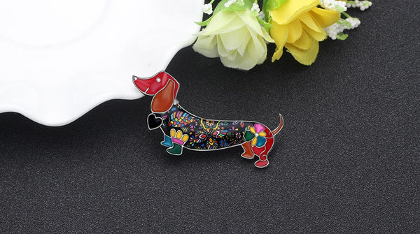 Statement Alloy Enamel Smile Dachshund Dog Brooches Clothes Scarf Decoration Jewelry Pin For Women Girls Gift Bijoux | Vimost Shop.