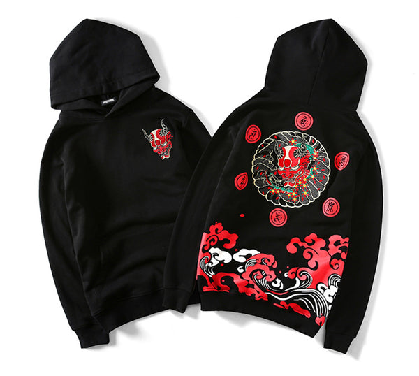 Harajuku Gothic Embroidery Satan Skull Sweatshirt | Vimost Shop.