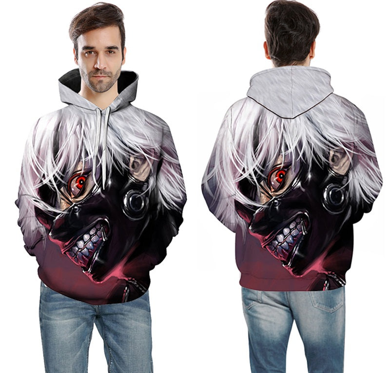 Men/women Tracksuits Tops Print  Hooded Anime Tokyo Ghoul Kaneki Ken 3D Hoodies Thin Autumn Sweatshirts | Vimost Shop.