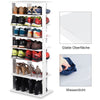 7-Tier Dual 14 Pair Shoe Rack Free Standing Concise Shelves Storage 2 Different Heights Shelves Durable Construction | Vimost Shop.
