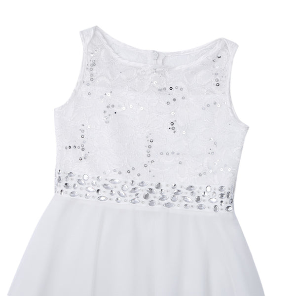 UK STOCK  Kids Princess Summer Dress Sequined Floral Lace Chiffon Flower Girls Dress Wedding Birthday Party Prom Dresses | Vimost Shop.