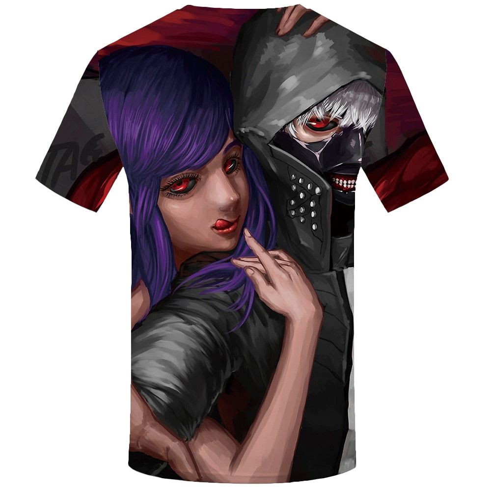 Tokyo Ghoul T-shirt Men Ken Kaneki T-shirts 3d Graffiti Tshirt Printed Japan Tshirts Casual Blood Anime Clothes | Vimost Shop.
